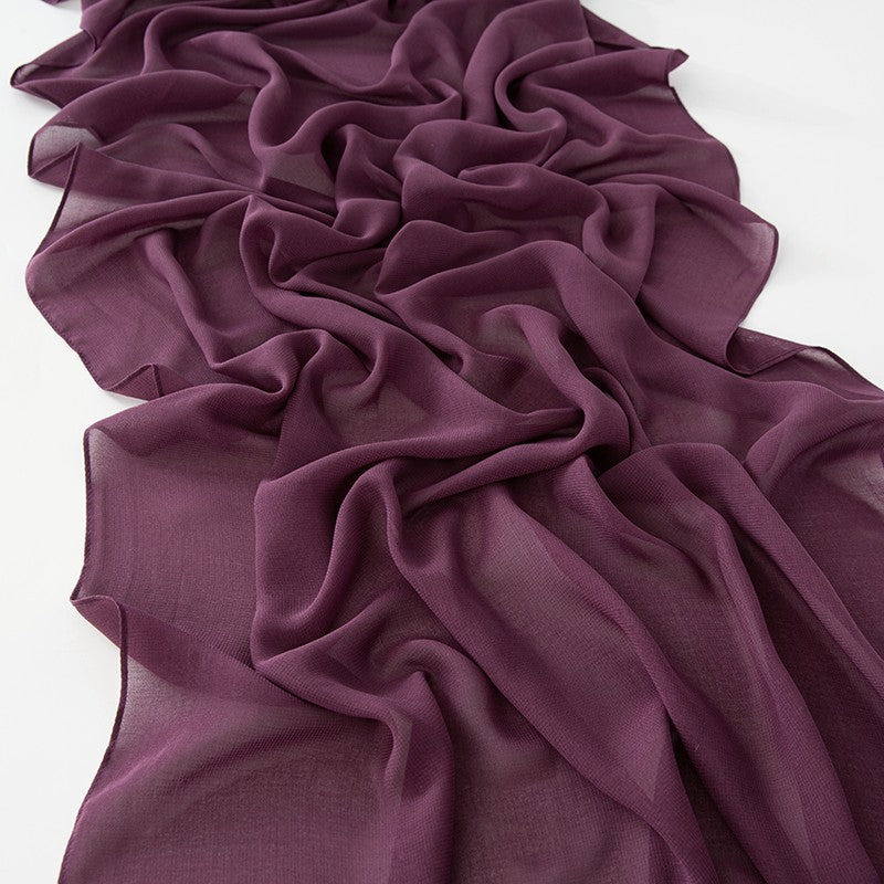 WJA154   Light pure color breathable hundred composite velvet chiffon long scarf fashion monochrome scarf scarf scarf scarf