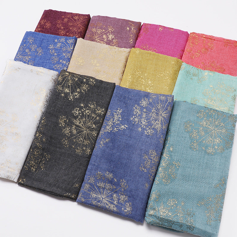 MSL189  Foil-stamped floral pattern women's hijab