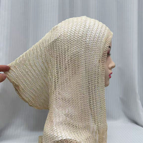 QK685 Exquisite Shiny Thread Diamond Hollow-out Muslim Hijab cap