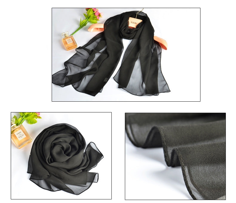 QWS05  Long Plain Chiffon Sun Protection Hijab