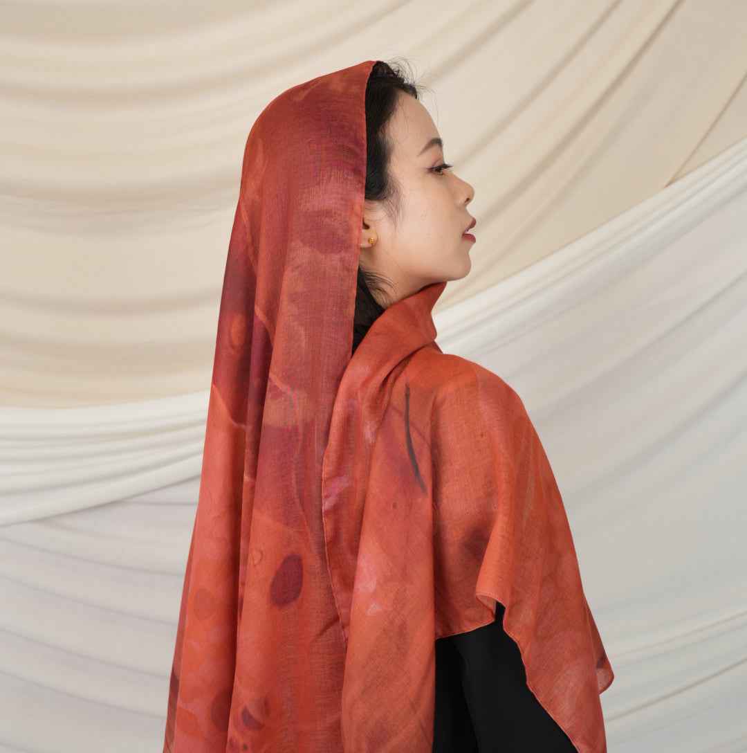 MD019  Modal polyester-cotton tie-dyed Muslim hijab