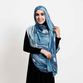 MD4-9  High quality abstract art print single stitch long scarf soft and breathable hijab