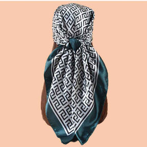 D546 90*90cm Printed Satin Square Scarf - MOQ:3