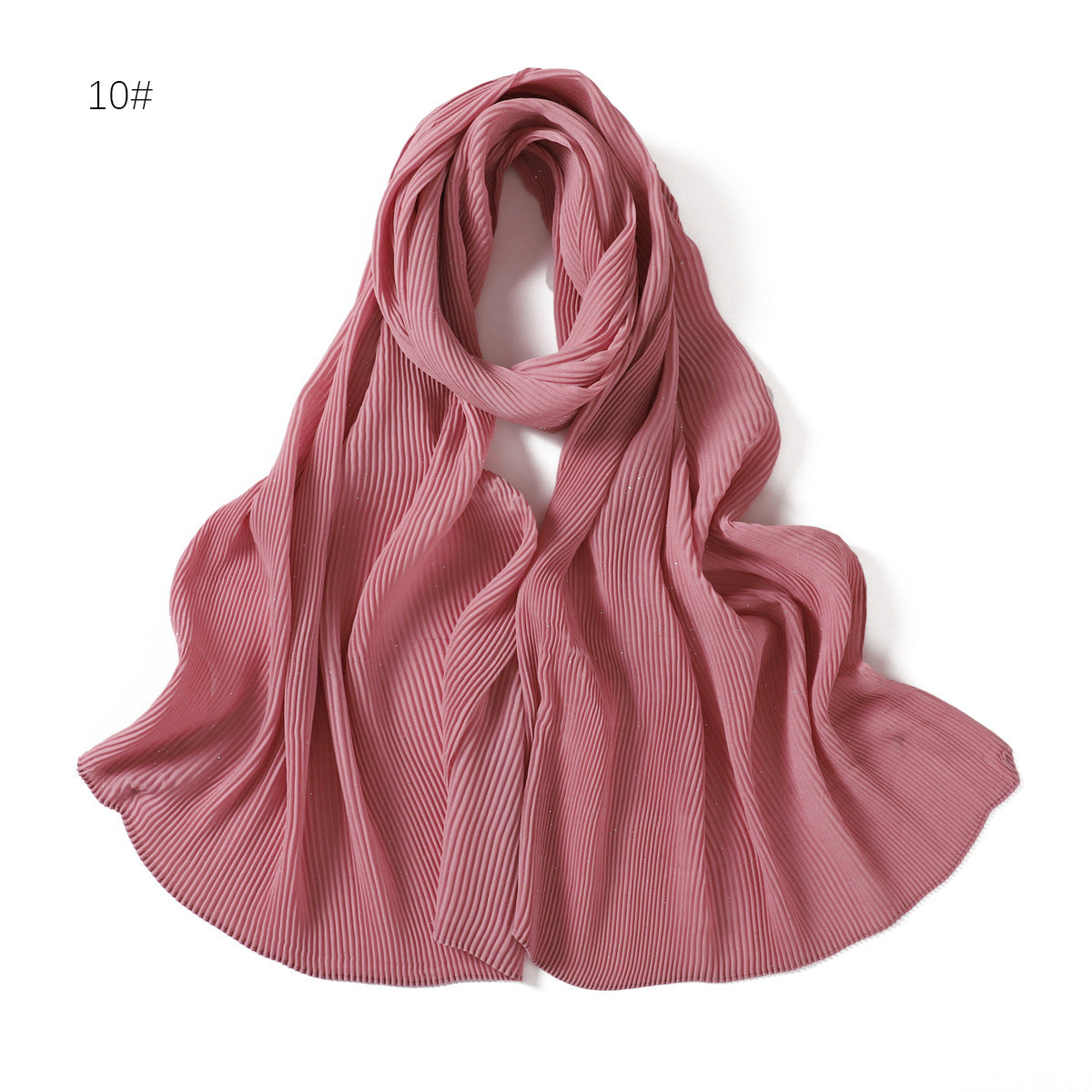 YZ186   Soft solid color silver wire crumpled bright folds plain hijab