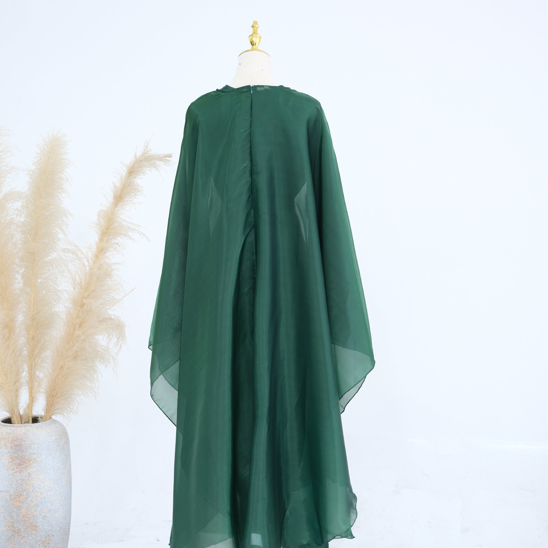 LR943+LR944  Plain elegant dress + inner + hijab set