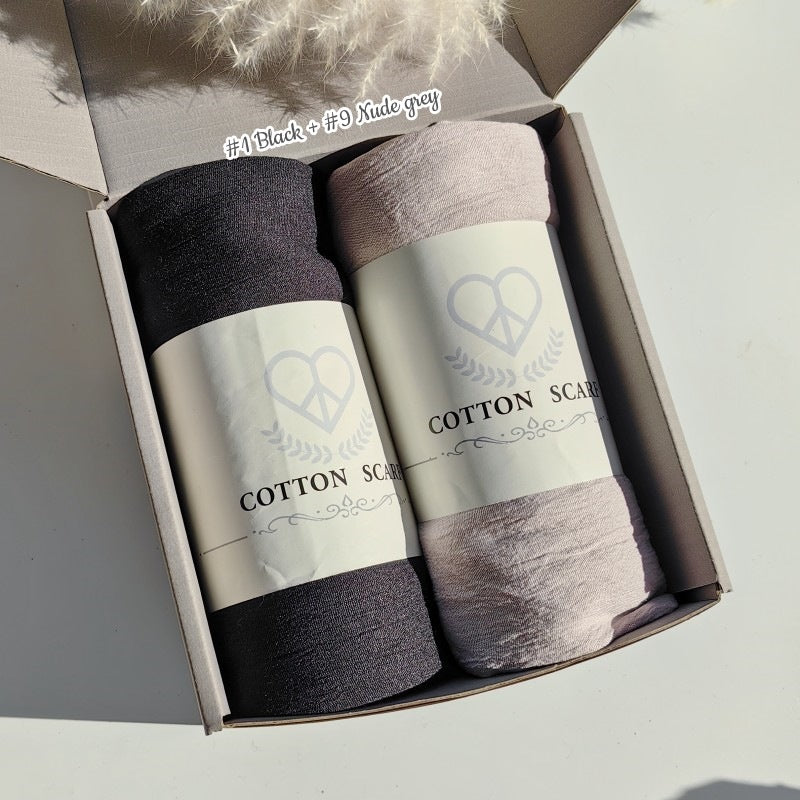 WJA168 Natural Wrinkle Rayon Scarf Solid Color Neck Scarf Cotton Linen Shawl - MinYang Fashion Apparel Accessory Manufacturer