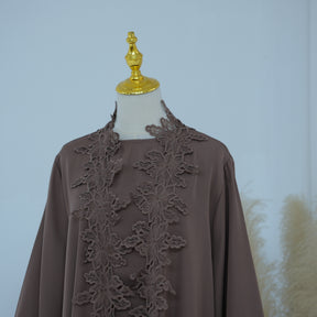 LR1184  Lace Splicing Cardigan and Inner Dress