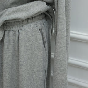 LR1127  Casual Loose Zipper Collar Top and Skirt 2-Piece Set