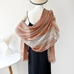 SS007  Gradient Rainbow Collection Short Tassel Crinkled Hijab