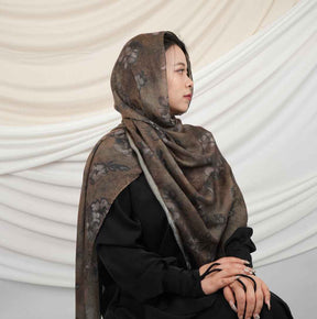 MD018  Modal polyester-cotton tie-dye single stitch Muslim hijab