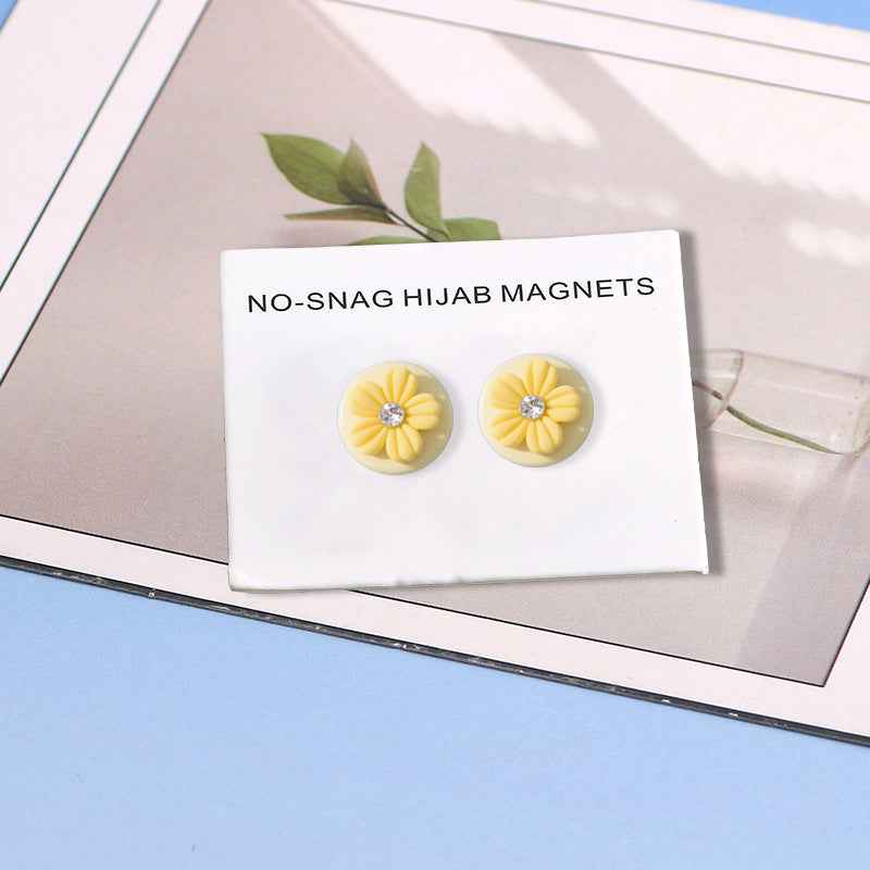 JS025  Peacock Feather Hijab Magnetic Clasp - MOQ: 300 pcs/color