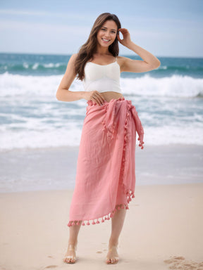 SL31  Half-length tassel shawl sun protection wrap skirt