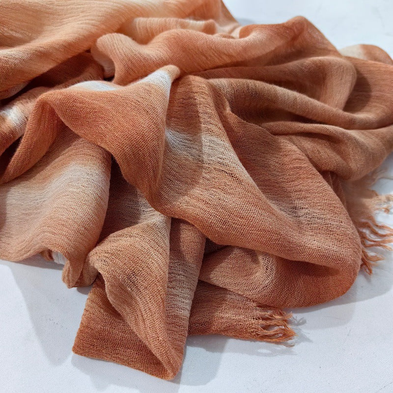 WJA485  Gradient Tie-Dye Autumn/Winter Crinkled Hijab