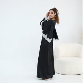 LR1178  Lace-Trim Polyester Top with Shawl & Skirt Set - Sold Separately