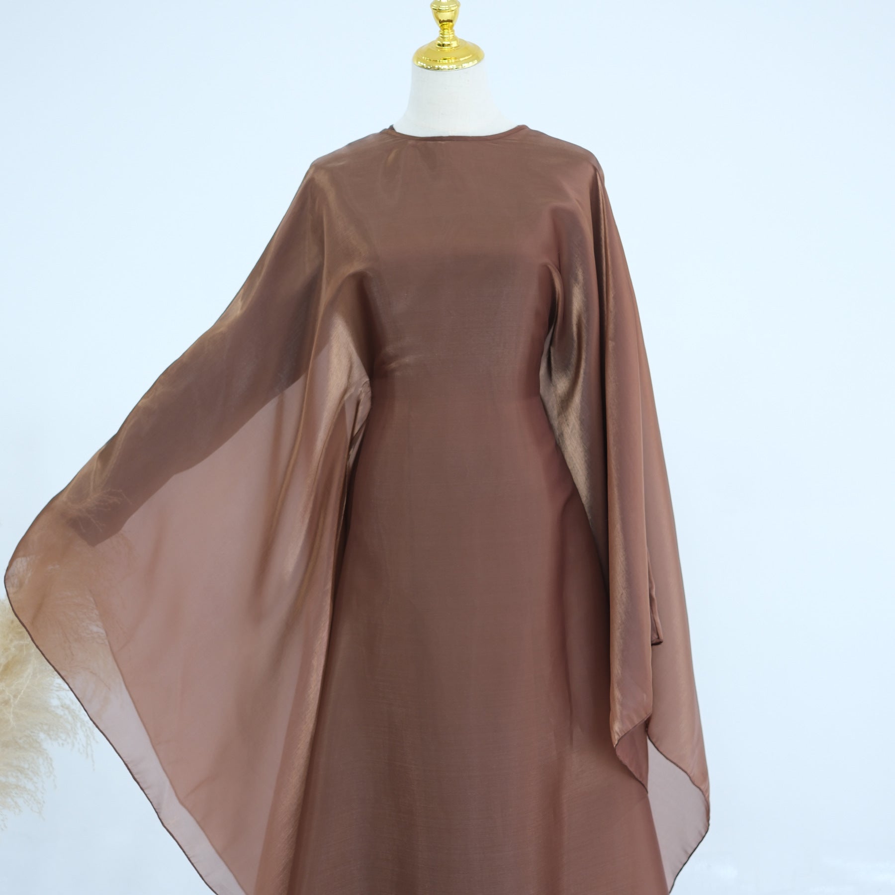 LR943+LR944  Plain elegant dress + inner + hijab set