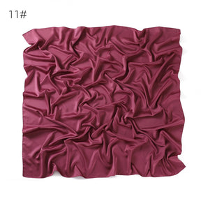 YZ190   90cm matte color ding imitation silk satin solid color square scarf shawl scarf dual purpose scarf scarf woman