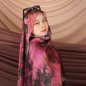 ST010  Imitation silk printed hijab