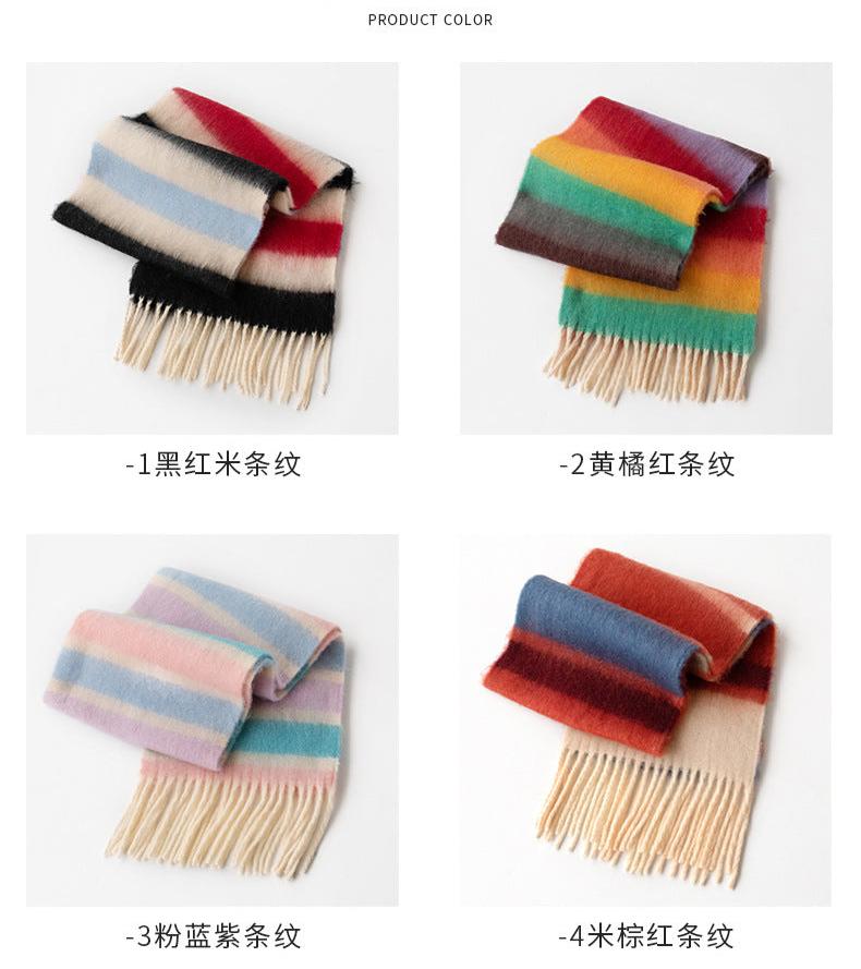 FH24-5780 New fluffy fleece shawl thickened Polyester winter scarf