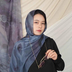 MD019  Modal polyester-cotton tie-dyed Muslim hijab