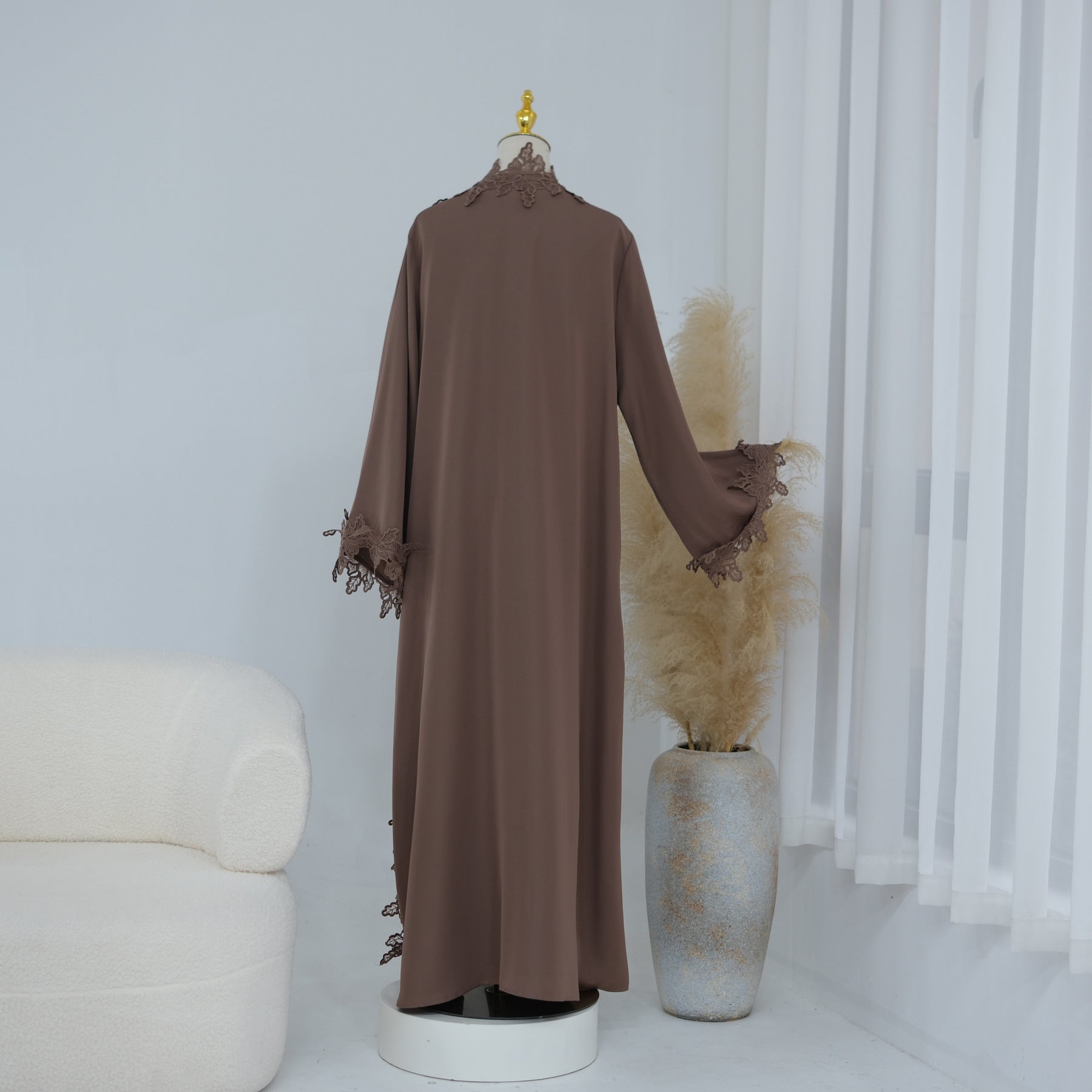 LR1184  Lace Splicing Cardigan and Inner Dress