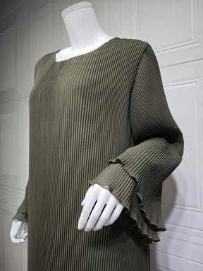MQ155  Fashion Polyester Pleated Premium Crinkled Dress - Hijab Not Included