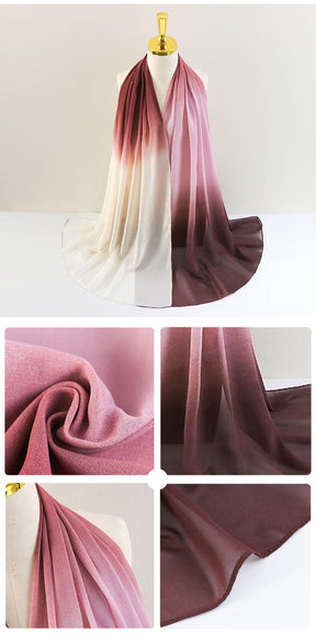 YW236 Gradation Color Chiffon Hijab for Elegant Style