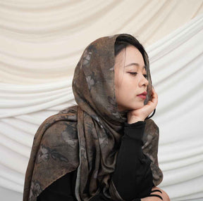 MD018  Modal polyester-cotton tie-dye single stitch Muslim hijab