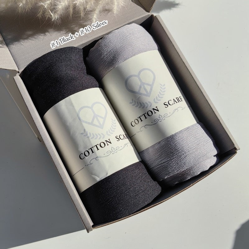 WJA168 Natural Wrinkle Rayon Scarf Solid Color Neck Scarf Cotton Linen Shawl - MinYang Fashion Apparel Accessory Manufacturer