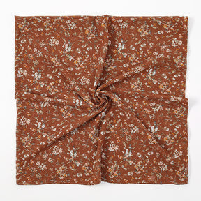 YW347  115*115CM Large Size Floral Pearl Chiffon Printed Square Scarf