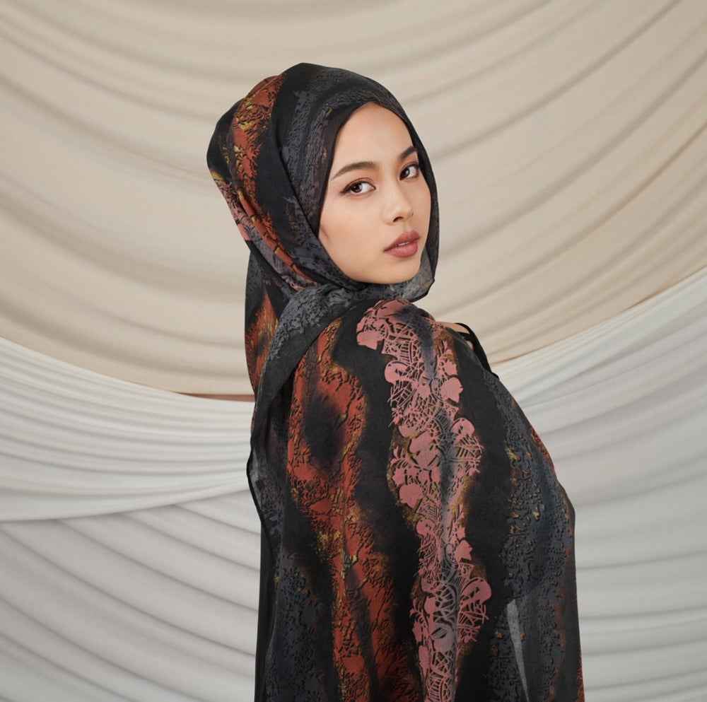 VI006 Modal double-sided penetration tie-dye Muslim hijab