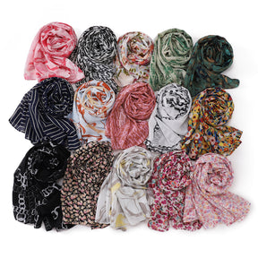 YH1-282  Breathable pearl chiffon print hijab