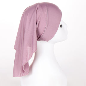 8046  Multi-colored crystal linen long-tail cap