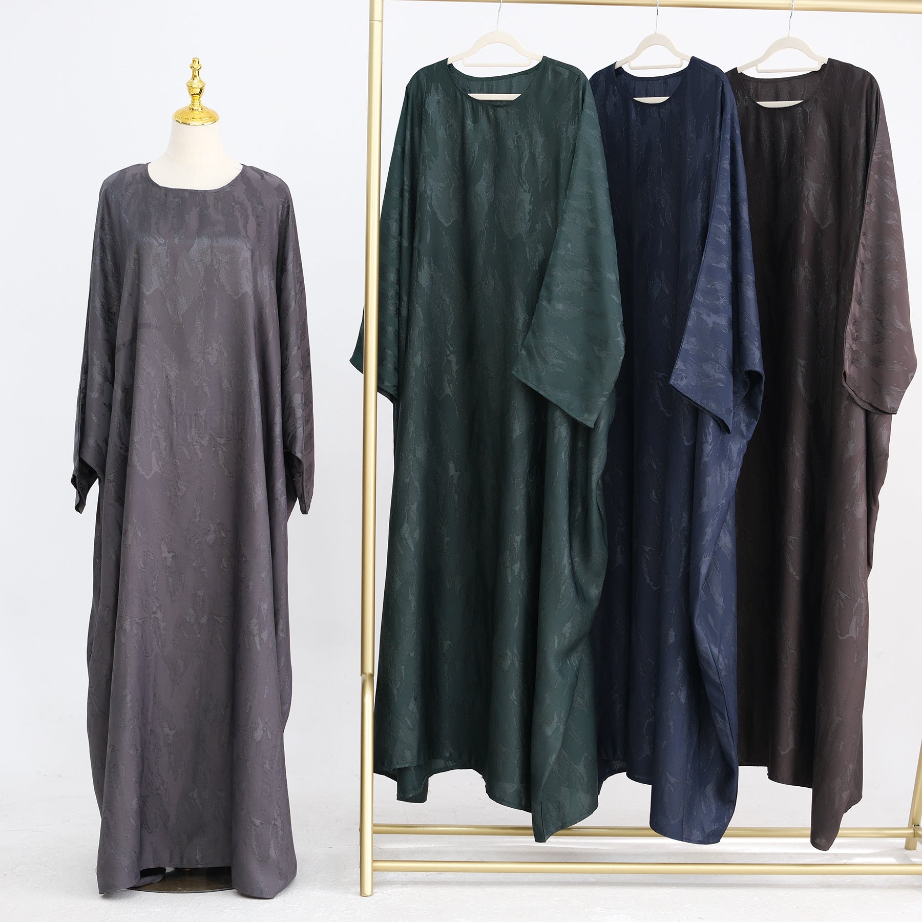 LRDB002  Fashionable printed plus size dress + hijab 2-piece set