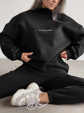 M1051  Women's New Spring Printed Sweatshirt 2-Piece Set