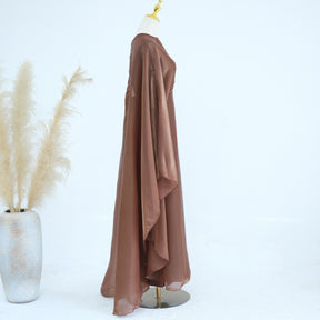 LR943+LR944  Plain elegant dress + inner + hijab set