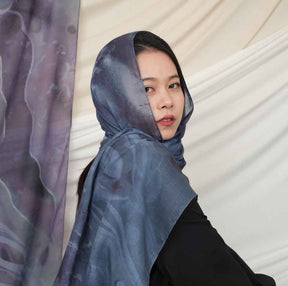 MD019  Modal polyester-cotton tie-dyed Muslim hijab