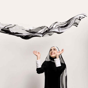 MD1-3 Printed double stitch long scarf soft and breathable hijab pattern collection