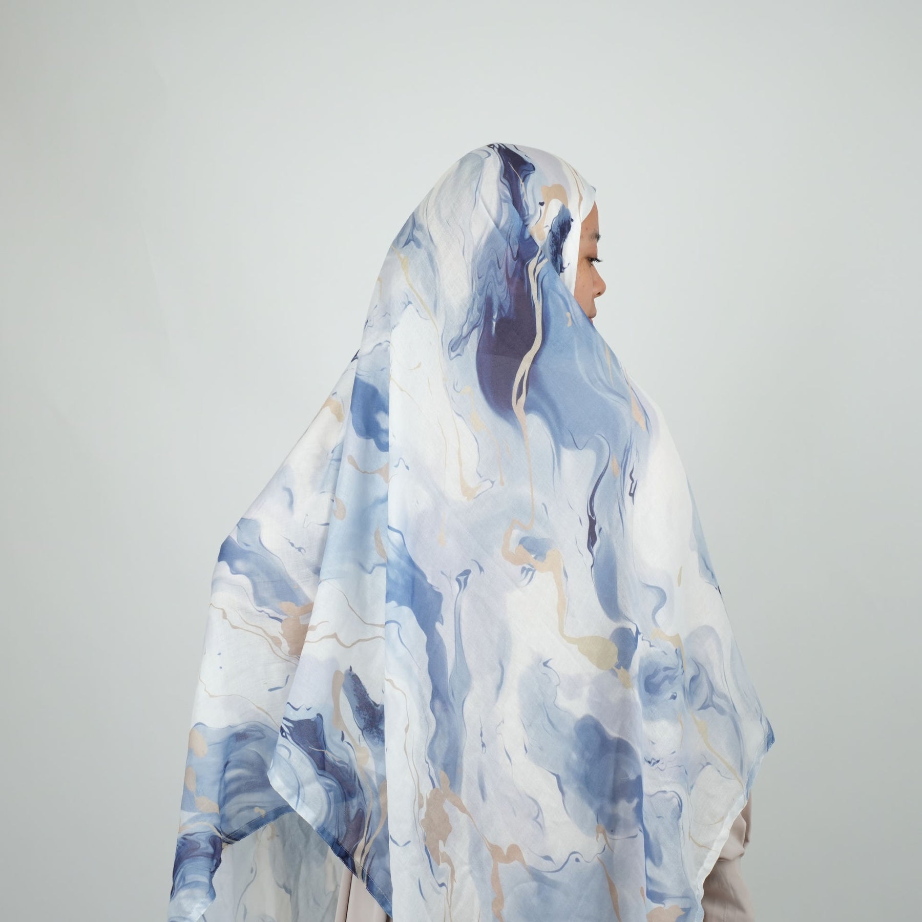 MD002  Multicolor double stitch wide-brimmed polyester cotton hijab scarf