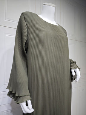 MQ155  Fashion Polyester Pleated Premium Crinkled Dress - Hijab Not Included