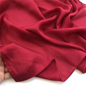 WJA35 Wrinkled Chiffon Solid Color Shawl