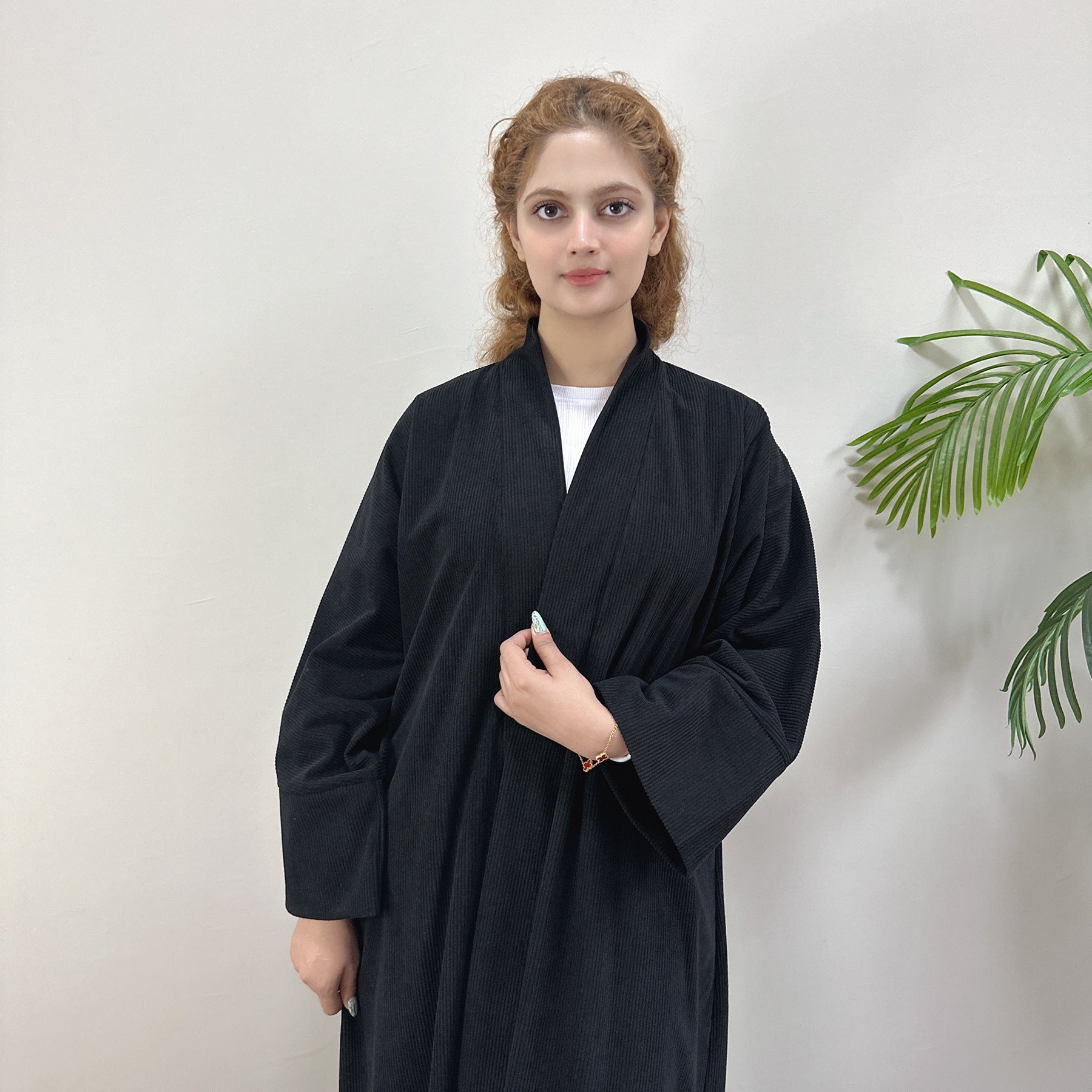 LR918  Swing Loose Casual Cardigan Dress - With inner dress