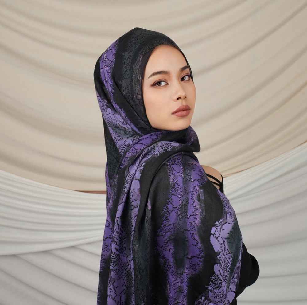VI006 Modal double-sided penetration tie-dye Muslim hijab
