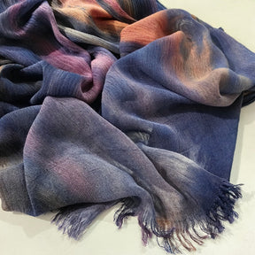 WJA485  Gradient Tie-Dye Autumn/Winter Crinkled Hijab