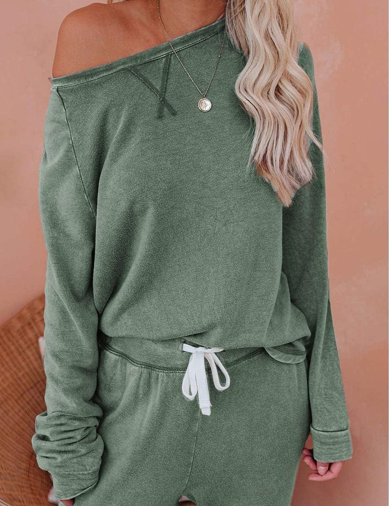 11081 Autumn and winter two-piece casual home long-sleeved T-shirt and pants