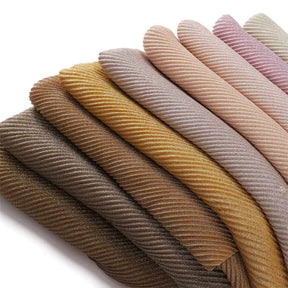 YZ112 Gold and Silver Thread Solid Color Crinkled Hijab