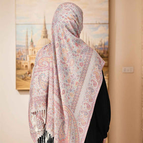 VS929  Cashew print hijab thick jacquard tassel scarf