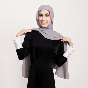 YZ316  Plain Silky Thick Chiffon Hijab with Built-in Magnetic Buckle and Matching Undercap