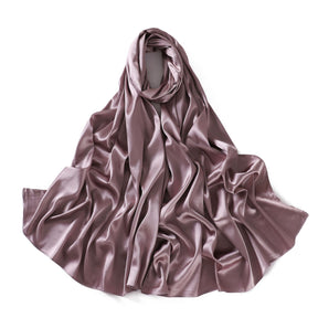 A37  Color Ding imitation silk light satin long scarf solid color scarf shawl scarf multi-purpose silk scarf