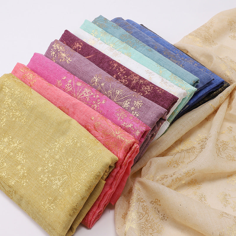 MSL189  Foil-stamped floral pattern women's hijab