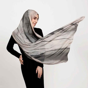 MD4-9  High quality abstract art print single stitch long scarf soft and breathable hijab